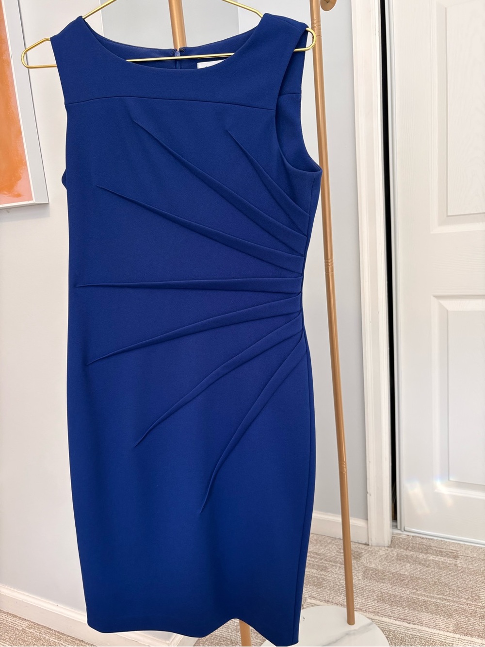 Calvin Klein Sleeveless Cobalt Blue Sheath Dress